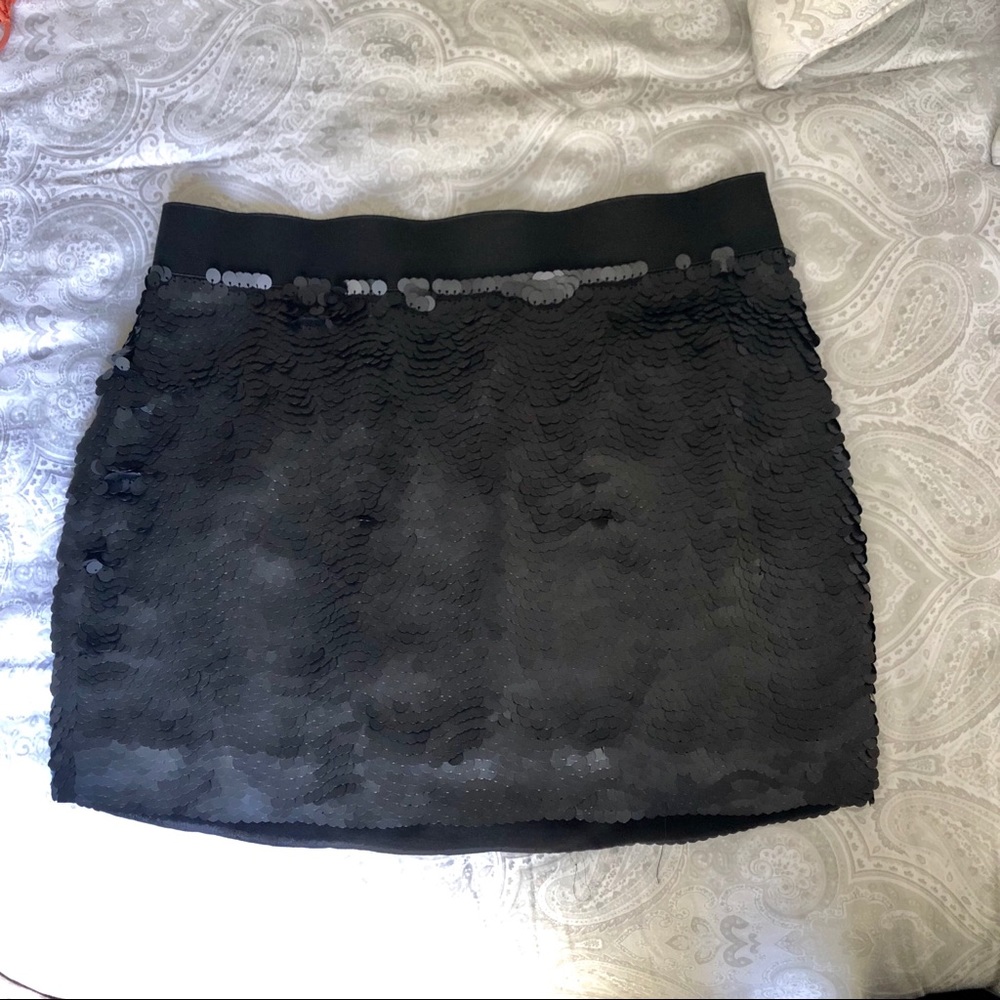 Black Sequin Mini Skirt by BCBG MaxAzria